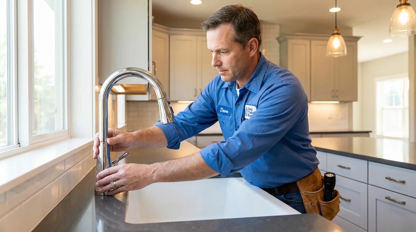 Kitchen faucet installation by Johns Plumbing LLC in Cohasset