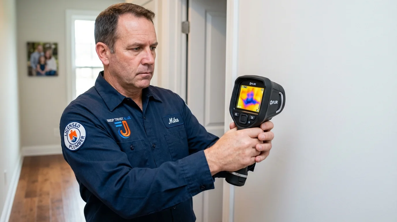 Thermal imaging leak detection by Johns Plumbing LLC in Cohasset